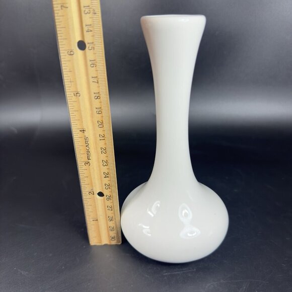 Vintage Coors China Co Inglewood Calif White Pottery Bud Vase Round Bottom VTG - Picture 2 of 11